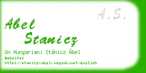 abel stanicz business card